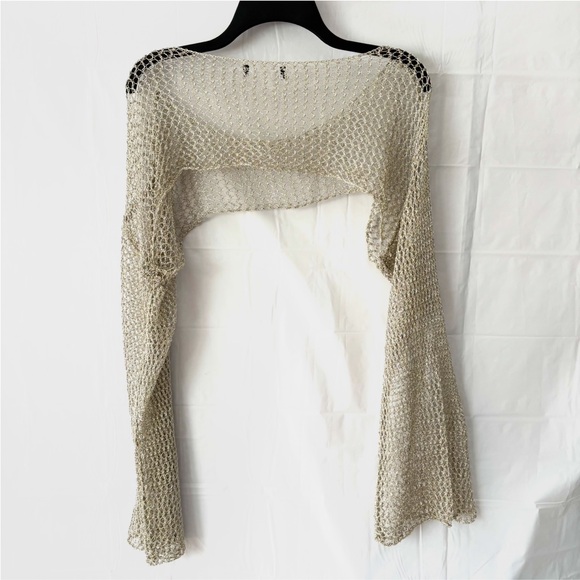 Meshki Silver Hilton Diamanté Mesh Crop Top SZ S Worn Once - Picture 12 of 12